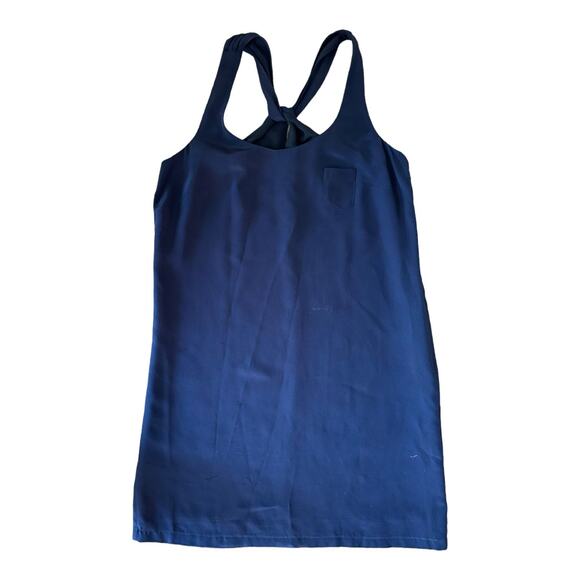 J. Crew 100% silk sleeveless Twist Back shift navy Dress size 2 - Picture 7 of 9